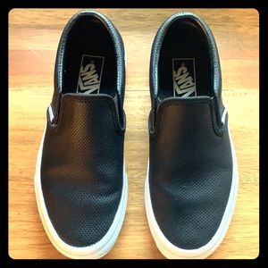 Vans Black the perf classic slip ons